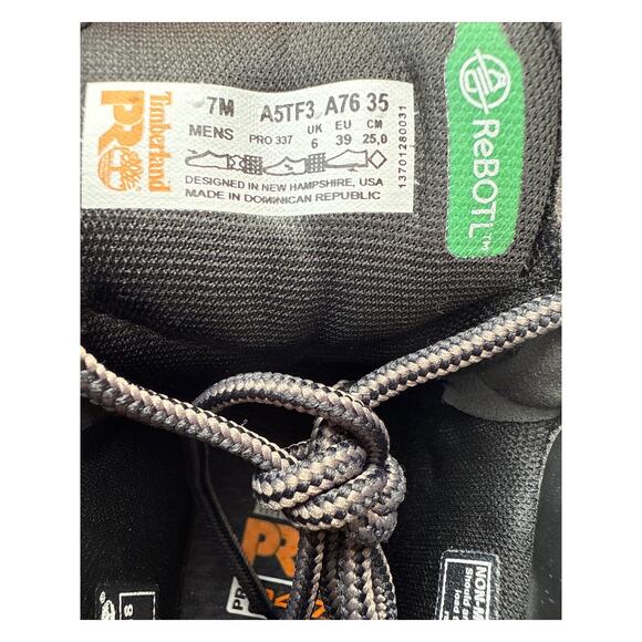 Timberland PRO Work Boot Sawhorse 6" Men's 7 Composite Toe Black Leather EH, WP - Picture 8 of 11